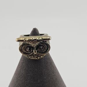 Owl Statement Cocktail Ring Bronze Tone Witchy Woodland Fairy Earthy Size 4